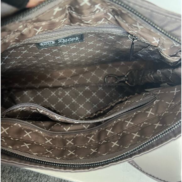 LUG Pacer Versatile Studded Gray Travel Crossbody Organization Purse Shoulderbag - Picture 11 of 16